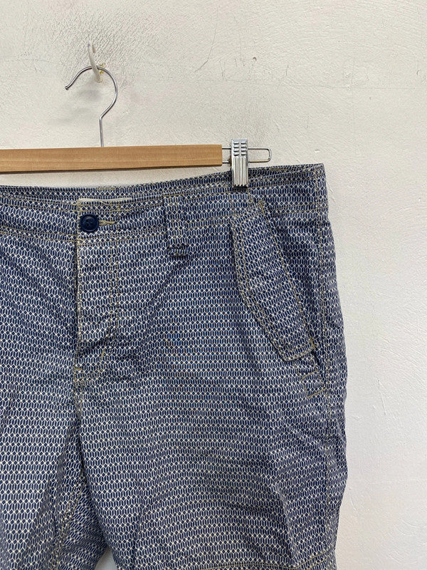 Fabulous country road navy men’s pattern chino shorts W34 AG005