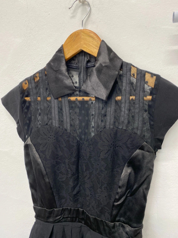 Fabulous Tempest fit & Flare dress mesh detail party dress Uk8 JH001