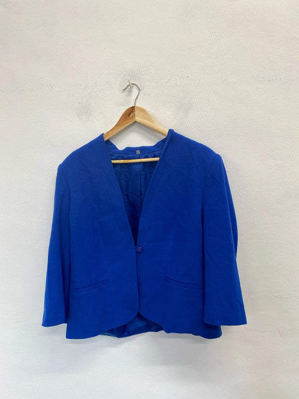 Lovely Edinburgh woolen mill cerulean blazer UK 18 IZ001