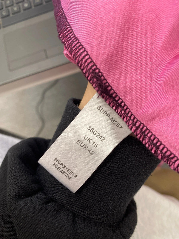 Lovely kaleidescope pink rose maxi dress UK 16 JB005