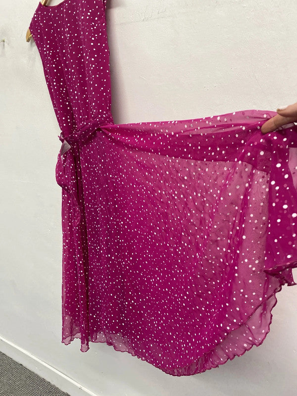 Fabulous Vintage deep pink spotty berkatex 1990’s dress Uk12 EC003