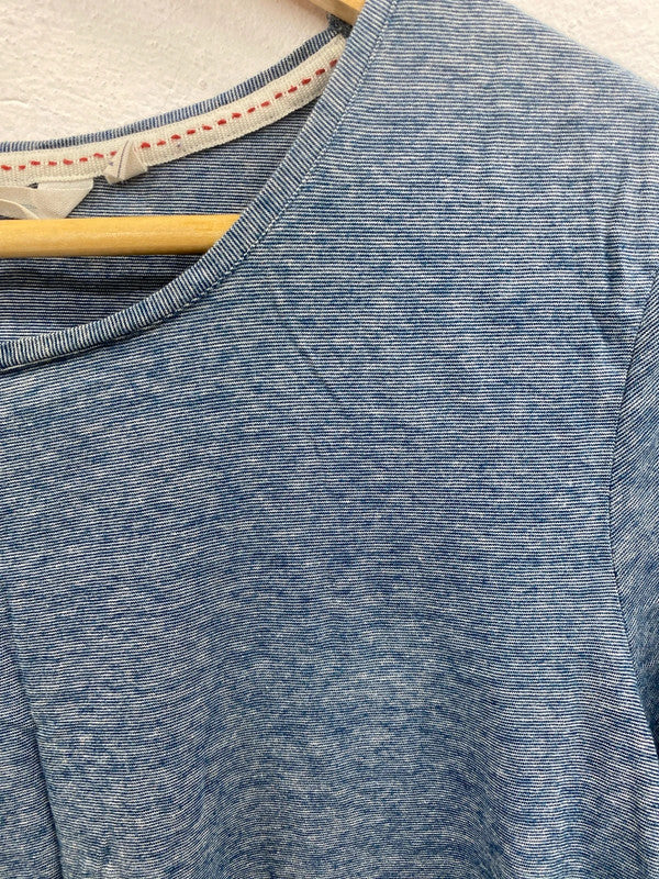 Seasalt Lovely Blue Marl Stripe Top UK 16 MM005