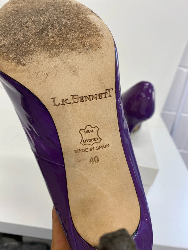 Fabulous LK Bennett Shilo Patent purple heels Uk7 occasion event JP001