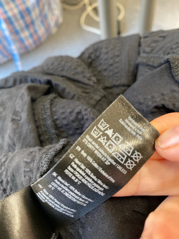 Fab F&F summer seersucker black dress Uk10 MB001