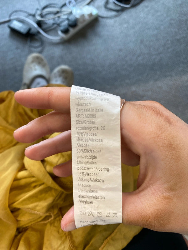 Fun and flirty Elena Baldi silk blend overlay dolman sleeve blouse uk 16 NC001