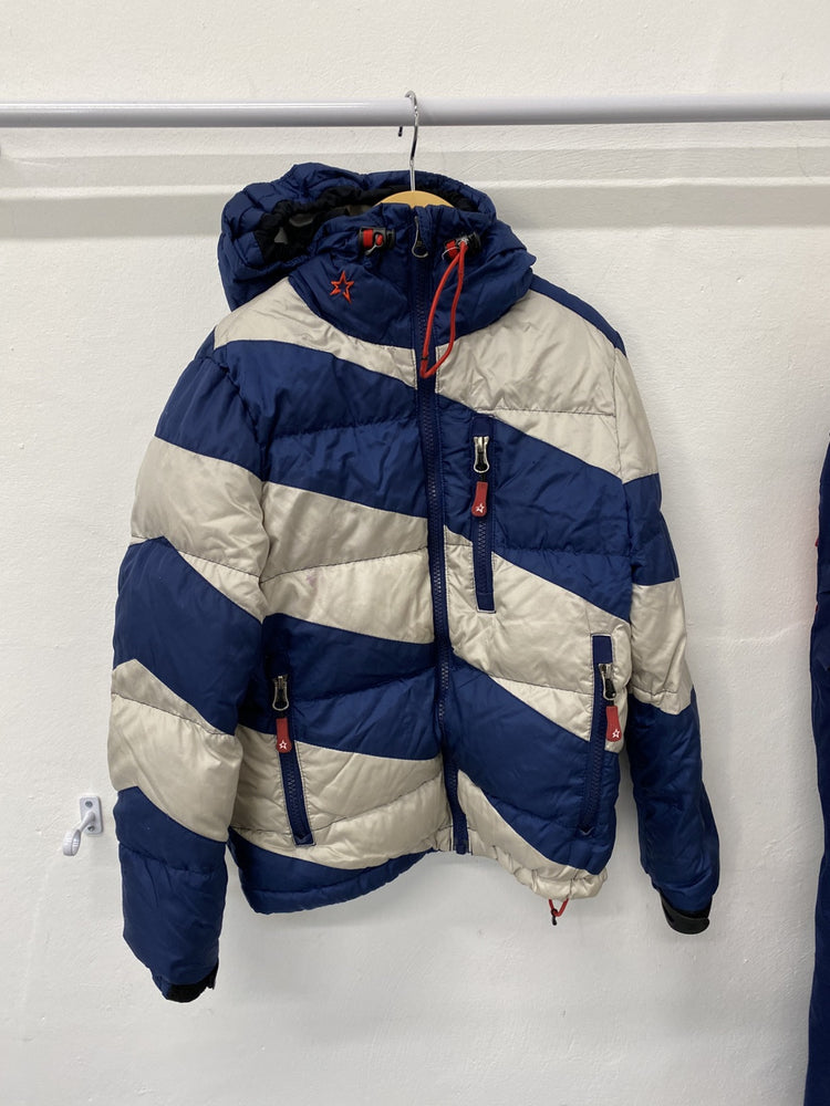 Perfect Moment Blue Chevron SuperDown Puffer Ski Jacket Age 8 Years JP001