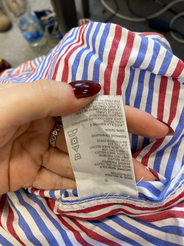 Fabulous men’s nautical striped shirt blue red UK