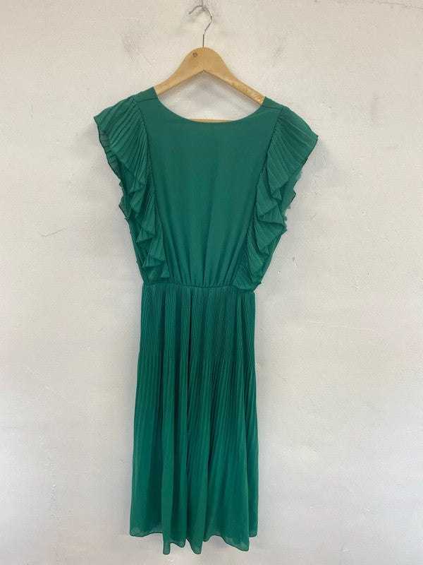 Unbranded Stylish Emerald Green Midi Dress UK 8 LK009