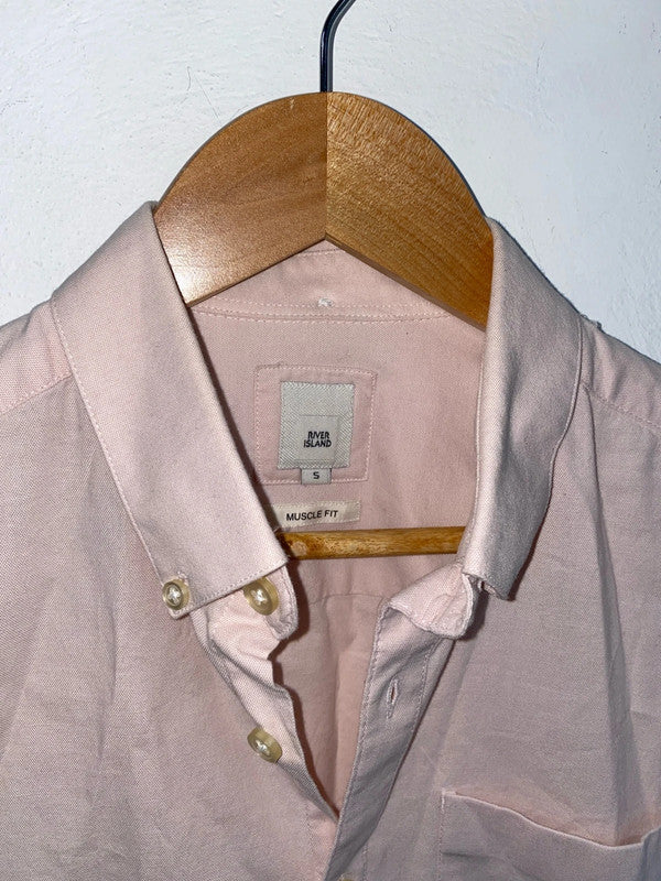 Classic pink River Island muscle fit shirt Oxford S SD001