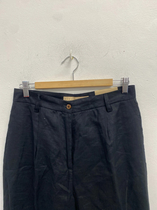 Stunning Nina Bianchi cotton linen navy trousers UK 10 SS002