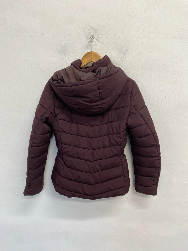 Fabulous h&m burgundy puffer jacket with hood UK 8 JH001