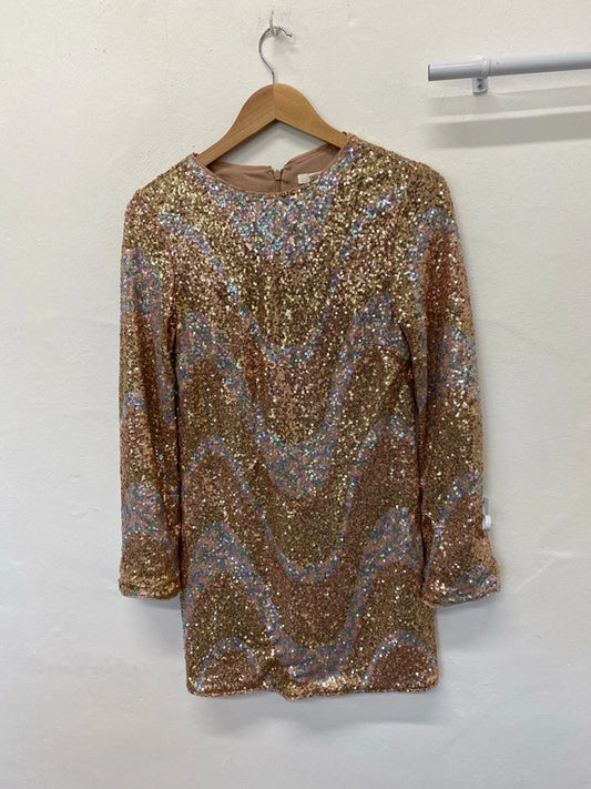 Fabulous H&M iridescent Sequin Dress UkS mini dress festival party JM008