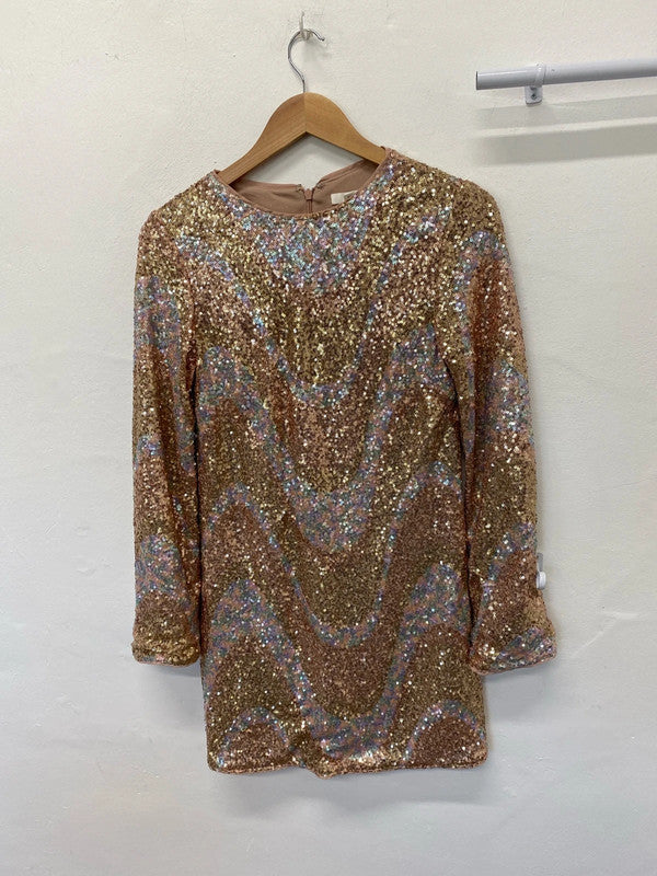 Fabulous H&M iridescent Sequin Dress UkS mini dress festival party JM008