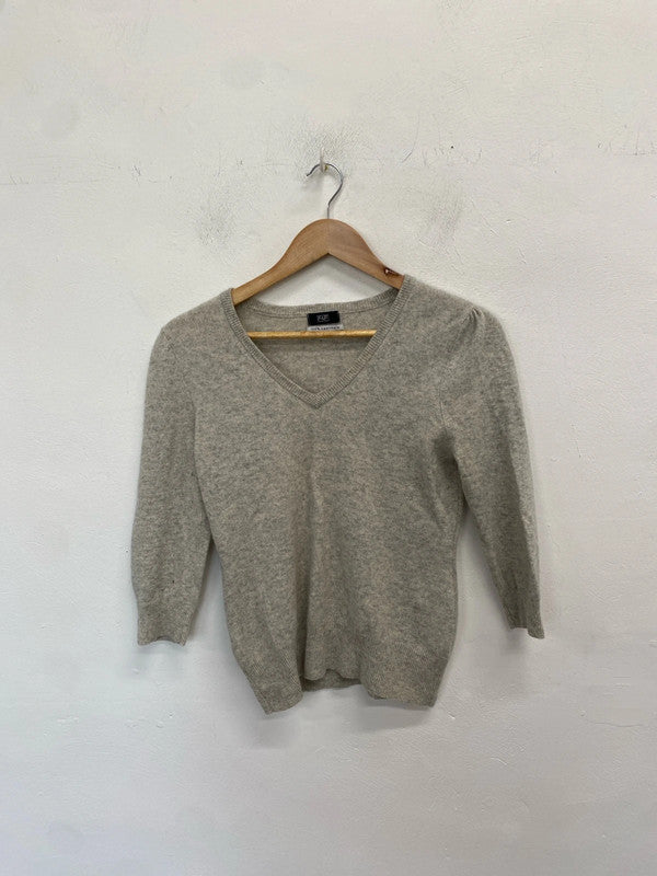 Stunning F&f beige cashmere 100% jumper knit UK 12 EC004