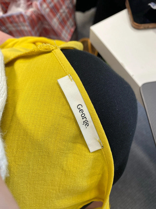 Stunning George yellow side buckle slip dress v neck UK 24 NC001