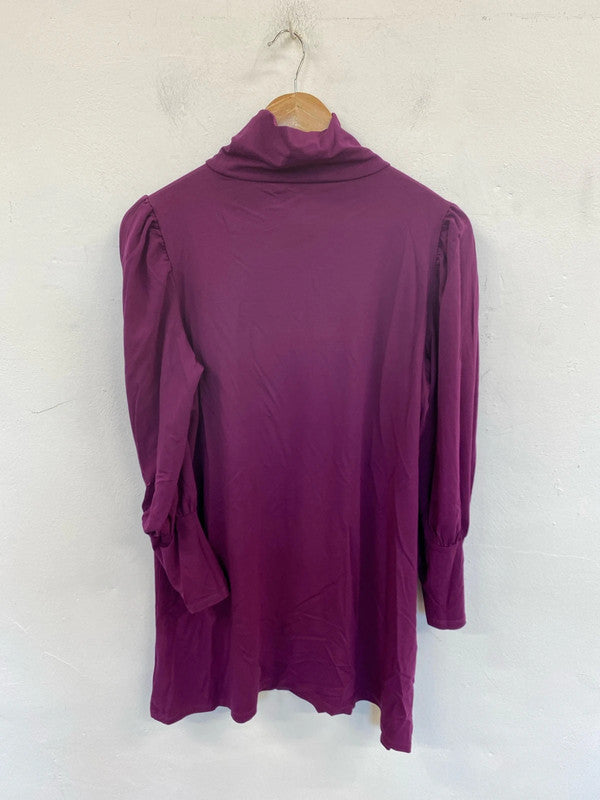 Very Fabulous Purple Turtleneck Mini Dress UK 14 GW001