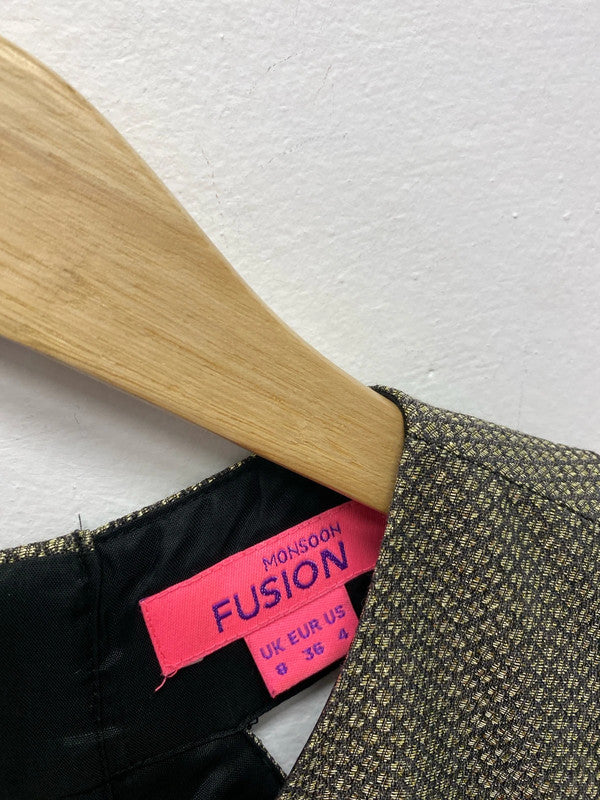 Fabulous Monsoon Fusion embellished retro dress Uk8 AG006