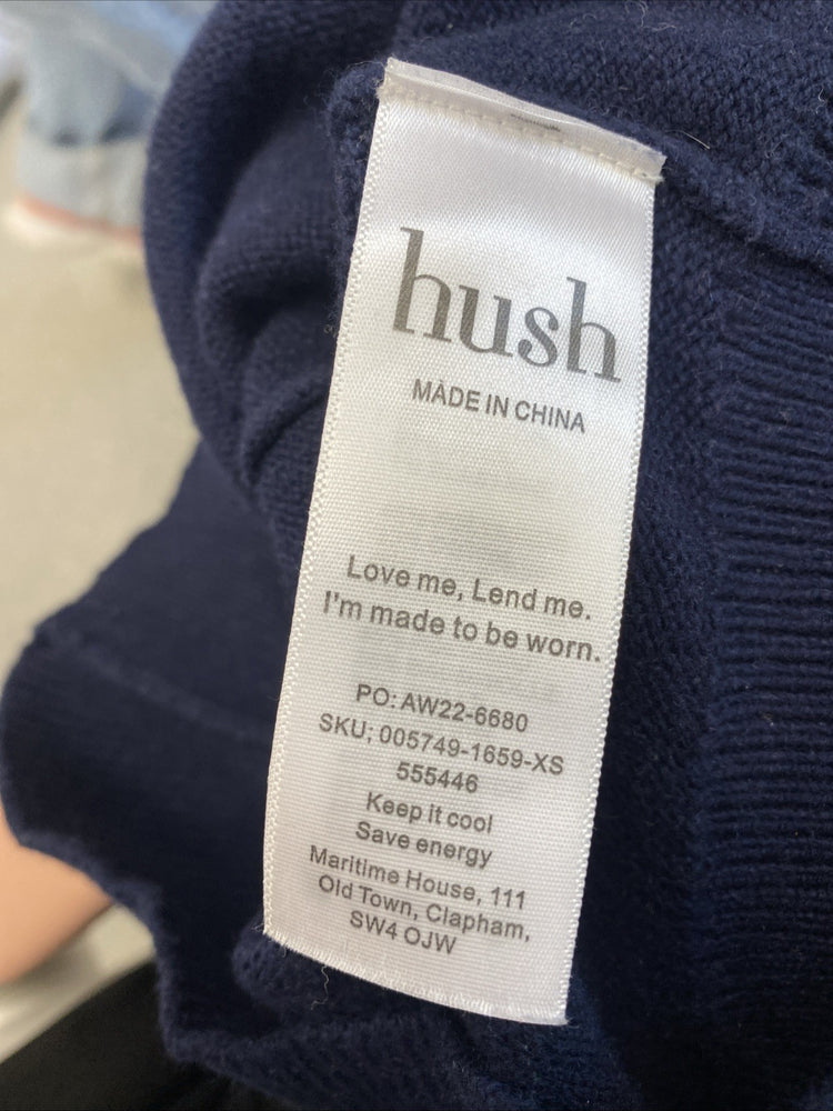 Gorgeous Hush Midnight Navy Blue Bridie Chevron Jumper Long Sleeve UK XS SS004