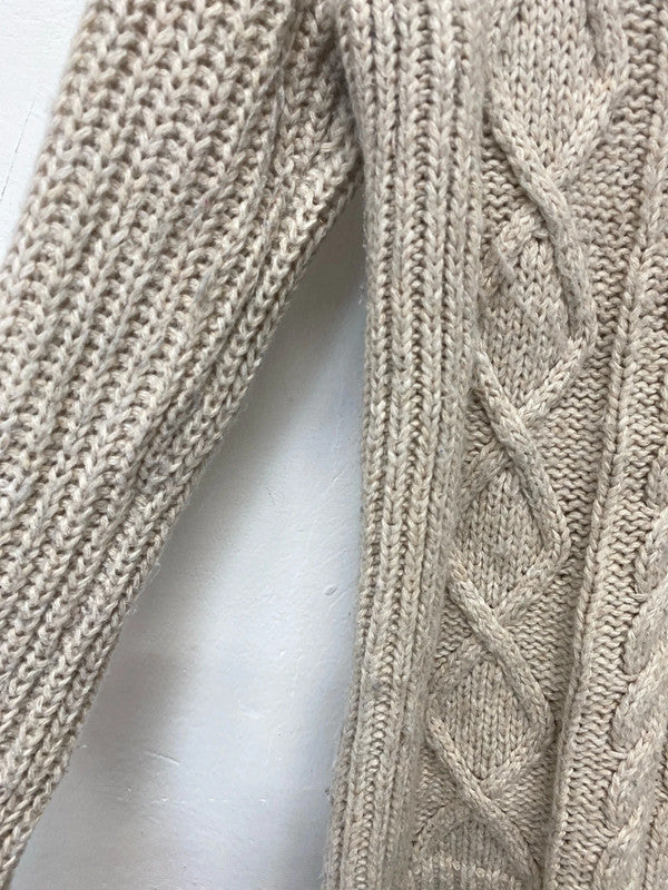 Abercrombie & Fitch Stylish Beige Chunky Knit Jumper Size M KM005