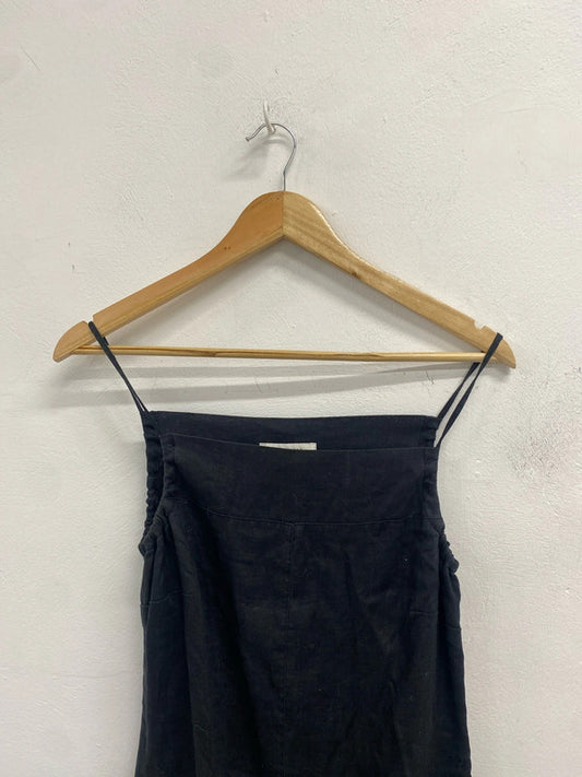 Stunning vintage mexx black linen maxi dress UK 10 MM005