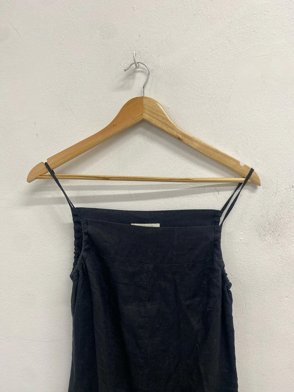 Stunning vintage mexx black linen maxi dress UK 10 MM005