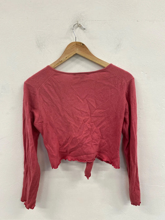 Boden Fabulous Pink Crop Wrap Cardigan UK 8 MM005