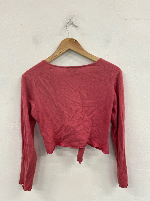 Boden Fabulous Pink Crop Wrap Cardigan UK 8 MM005
