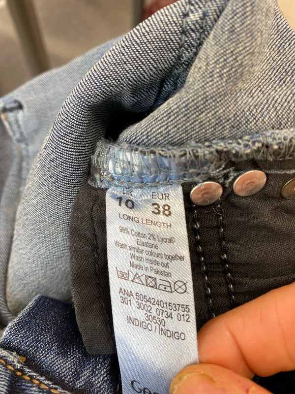 Fabulous Duo of Jeans Uk12 Long black blue George #4 kW002