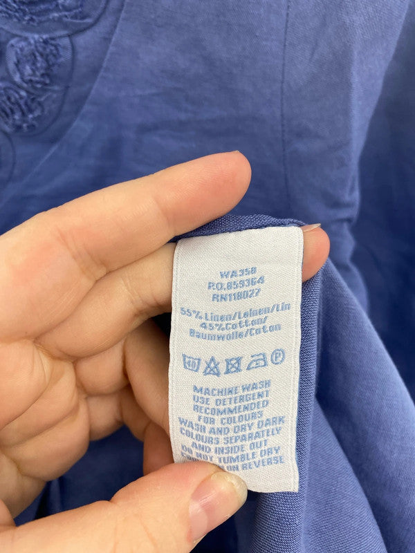 Boden Stylish Blue Abstract Floral Detail Tunic Dress UK 8 MM005