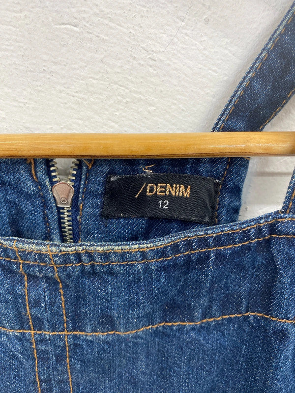 Matalan Preppy Denim Pinafore Mini Dress UK 12 MM005