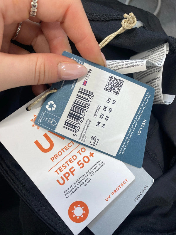 Lovely mountain warehouse black cropped leggings UK 14 LW005