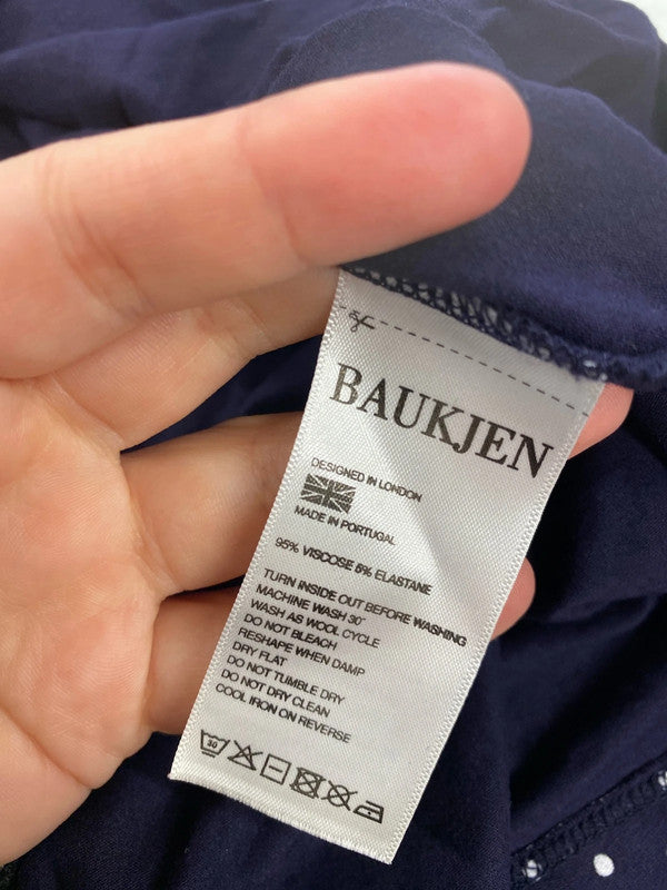 Baukjen Preppy Navy & White Polkadot Mini Skirt UK 10 SN002