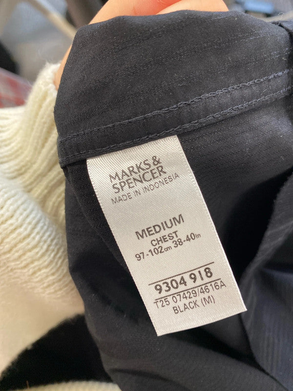 Fabulous men’s autograph black striped short sleeve shirt UK M NC001