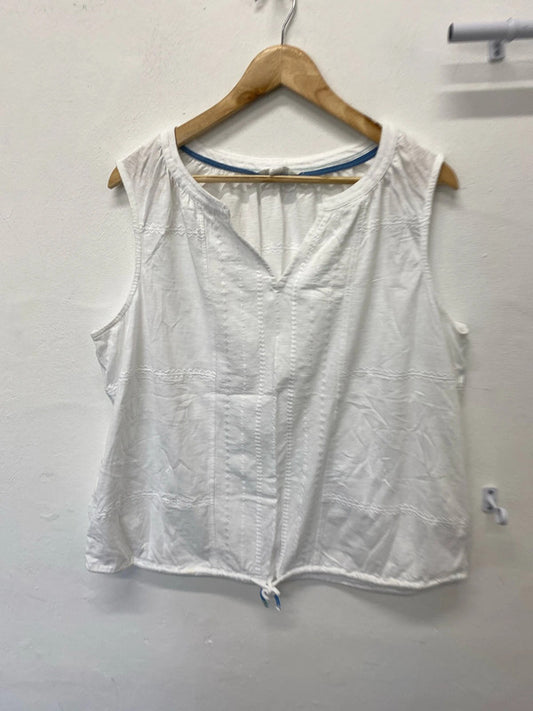 Fabulous White Stuff pure cotton summer sleeveless top Uk18 Kn002