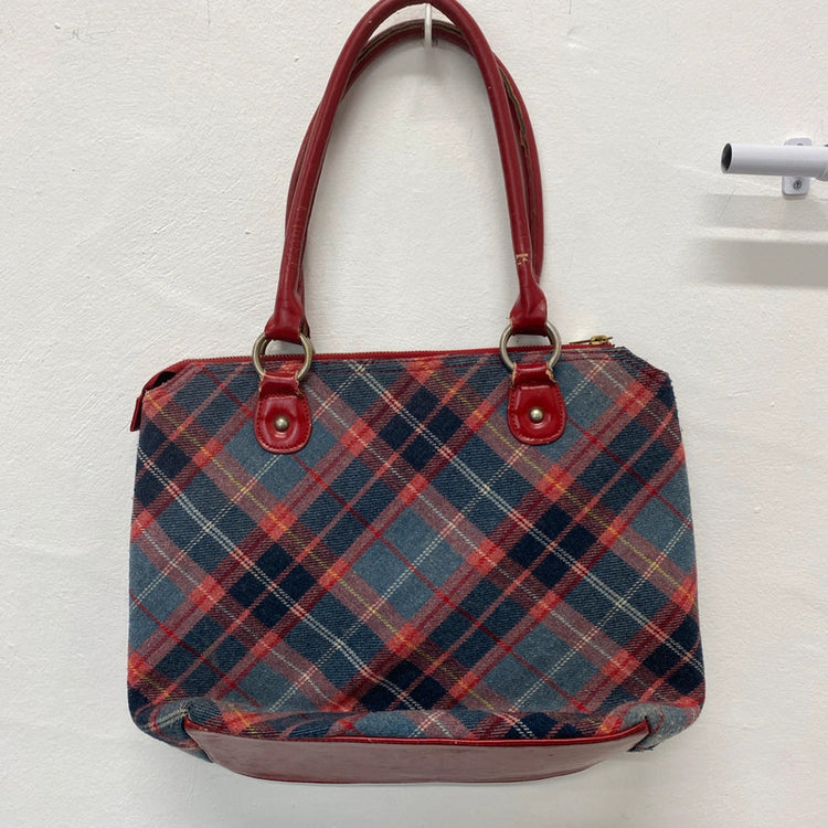 Ness Stylish Blue & Red Tartan Tweed Tote Bag NC001