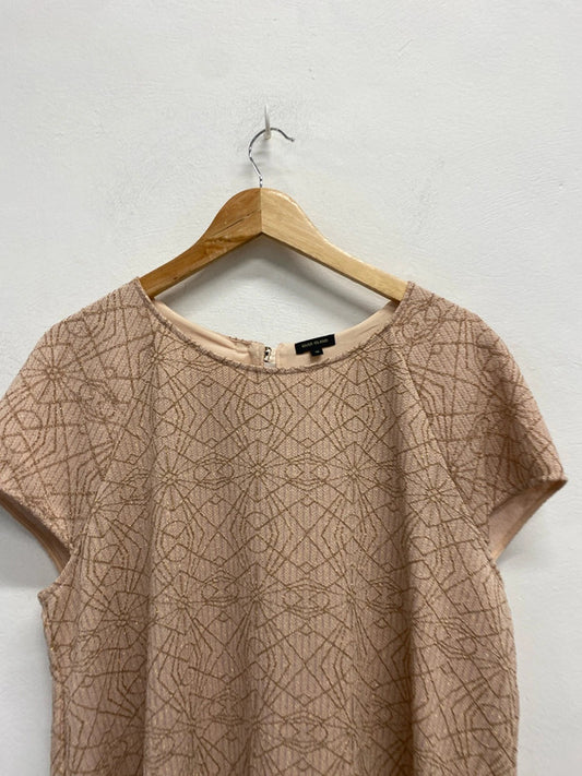 Lovely river island rose pattern sparkle shift dress UK 18 JB005