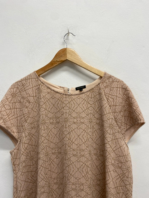 Lovely river island rose pattern sparkle shift dress UK 18 JB005