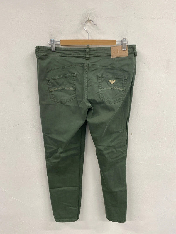 Armani Jeans Fabulous Khaki Green Straight Cut Jeans 30W UK 10 AGS01