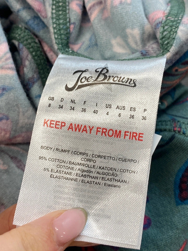 Lovely sloe Joe browns green pattern flare leggings UK 8 MM005