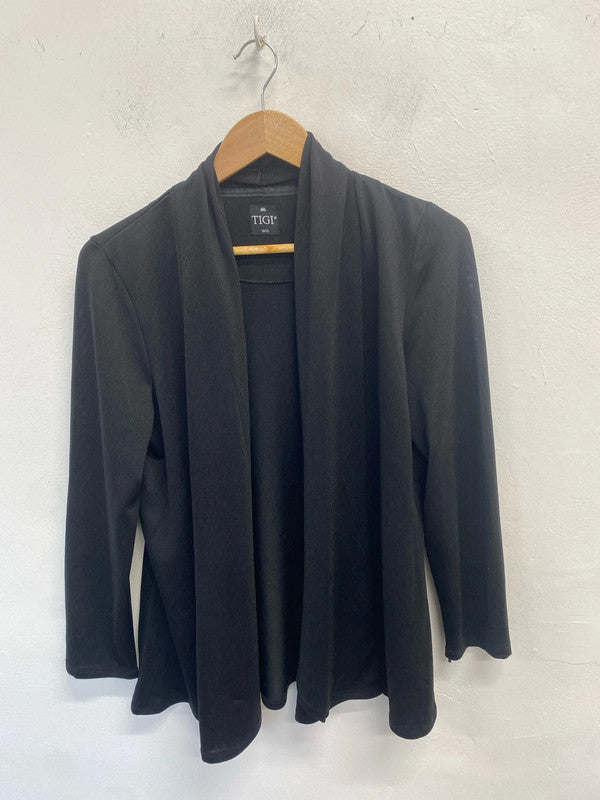 Lovely tigi black cardigan cosy UK 10-12 GJ001