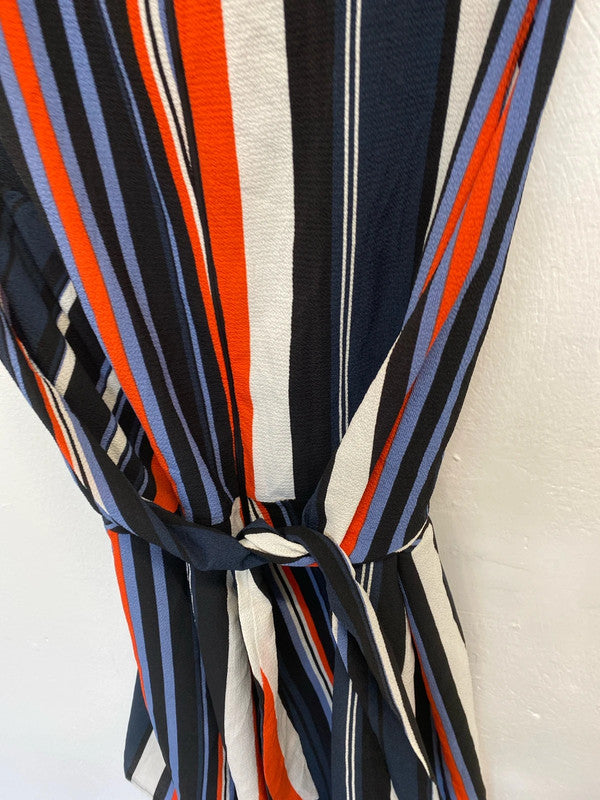 Fab A X Paris striped Playsuit sunset vibes Uk14 crepe GW001