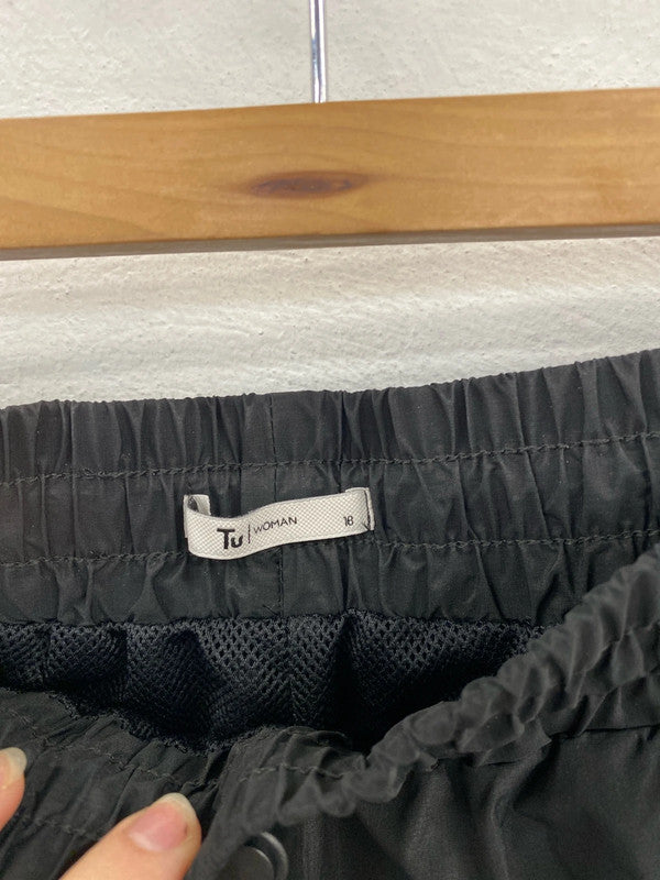 TU Stylish Black Wide Leg Trousers UK 18 LG004