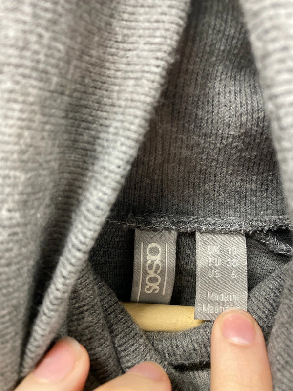 ASOS Stylish Grey Turtleneck Jumper Dress UK 10 KS002