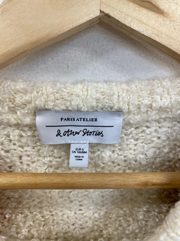 & Other Stories Fabulous Cream Polkadot Crop Jumper Size S CJ001