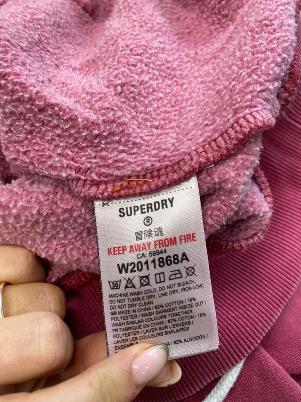 Lovely superdry cropped pink hoodie UK 10 LD003