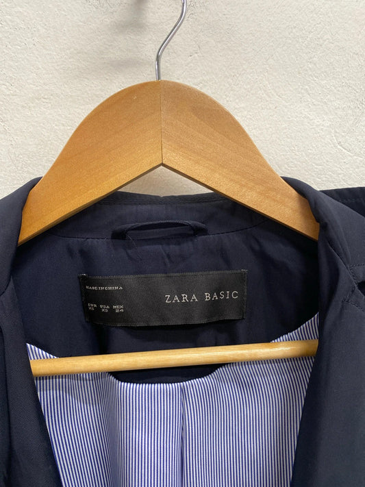 Stunning Zara navy trench mac UK XS KM004