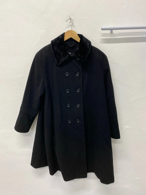 Vintage 1980’s Black swing coat House of Frazer Uk10 MM005