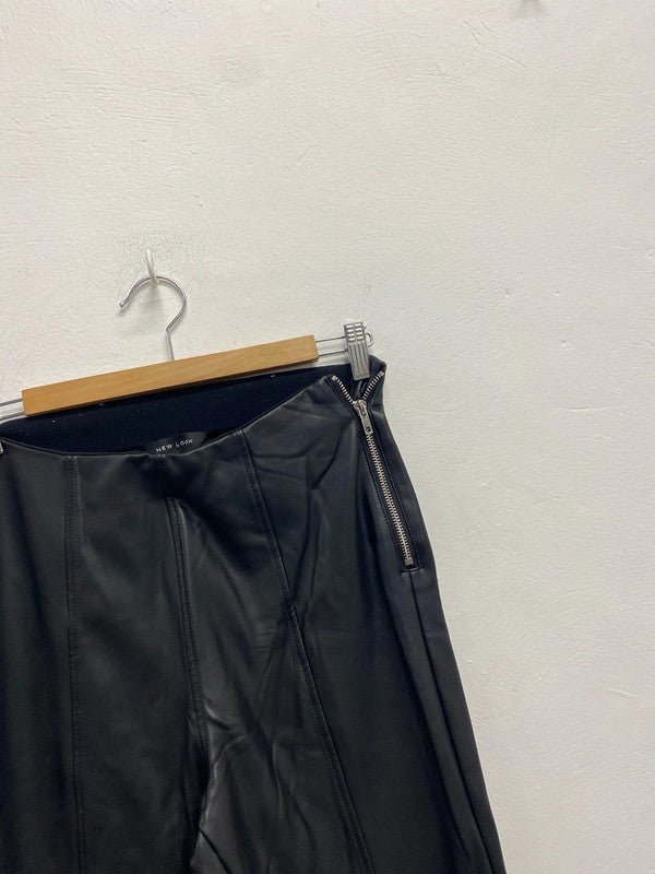Lovely new look faux leather leggings zip side UK 12 KS002