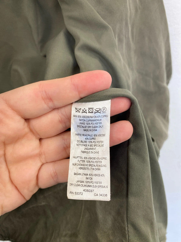 French Connection Chic Khaki Biker Jacket UK 8 CJ001