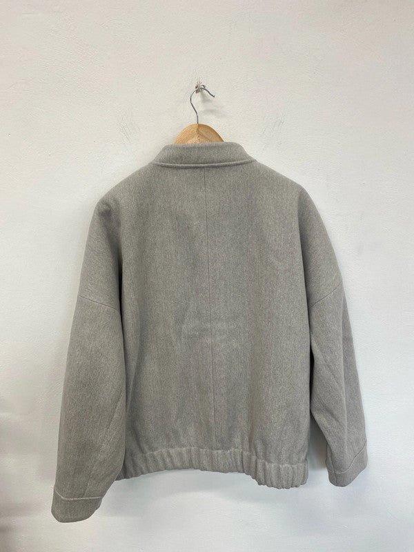 River Island Cozy Grey Oversize Jacket Size L KN003